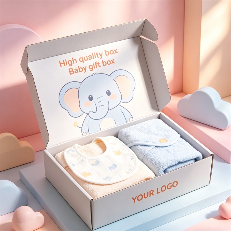 Adorable Elephant Print Baby Gift Box