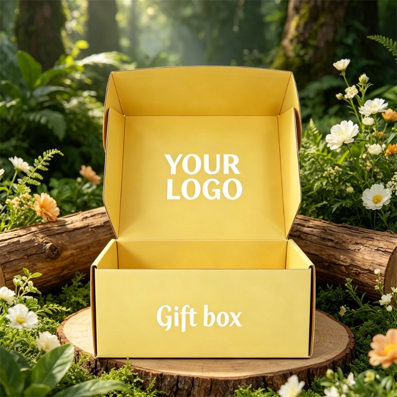 Bright Yellow Corrugated Gift Box
