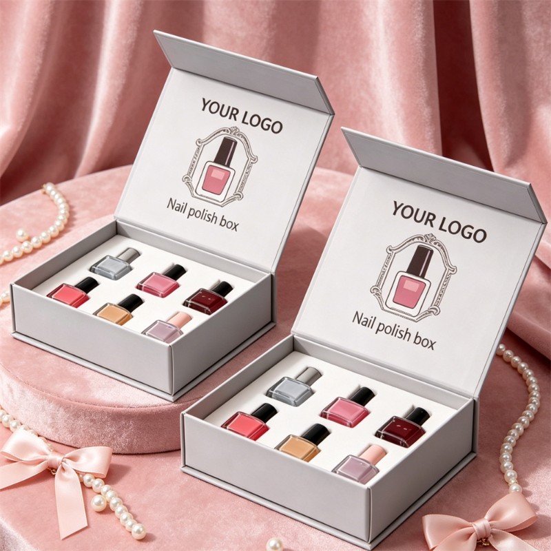 Custom Grey 6-Nail Polish Set Box