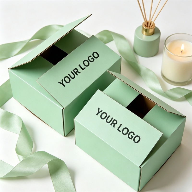 Green Corrugated Cardboard Shipping Box