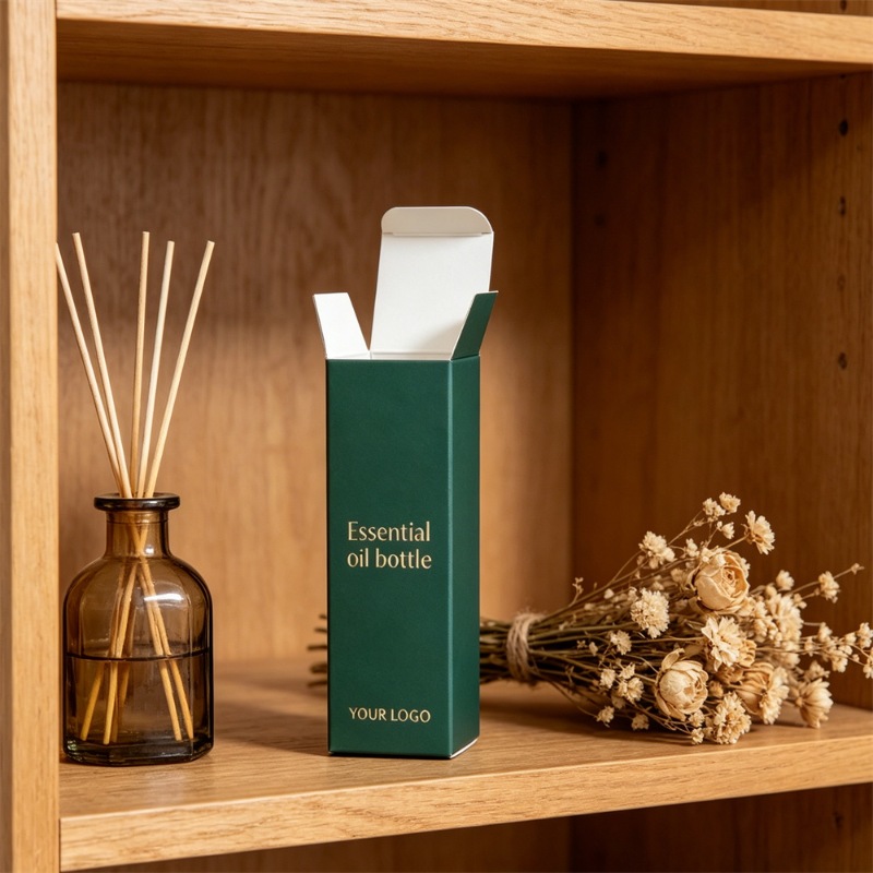 Green Tall Essential Oil Bottle Packaging Box