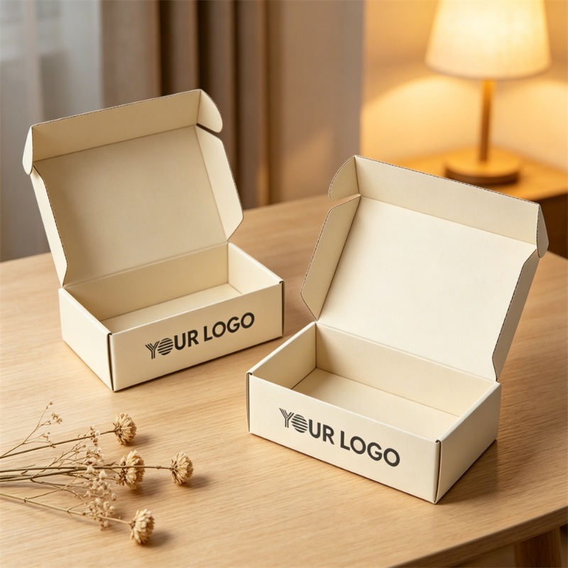 Minimalist White Corrugated Mailing Box