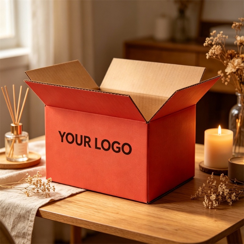 Red Corrugated Mailing Box