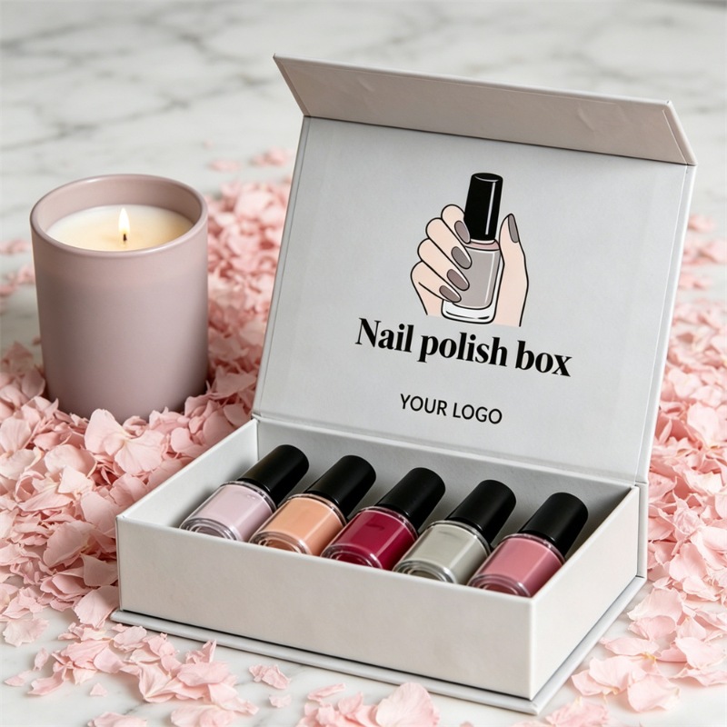 White Nail Polish Set package