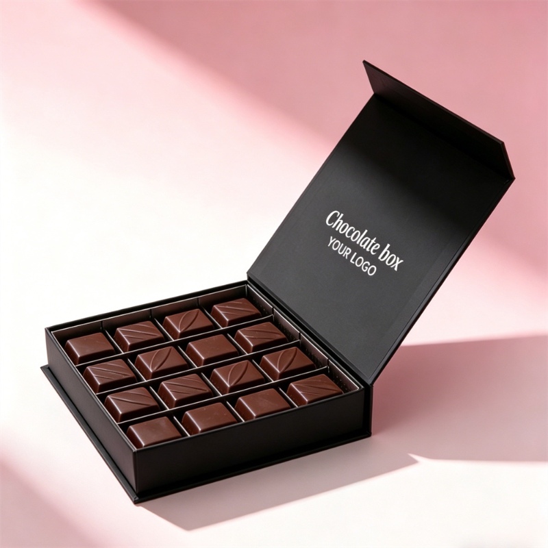 Black Premium Chocolate Packaging Box_