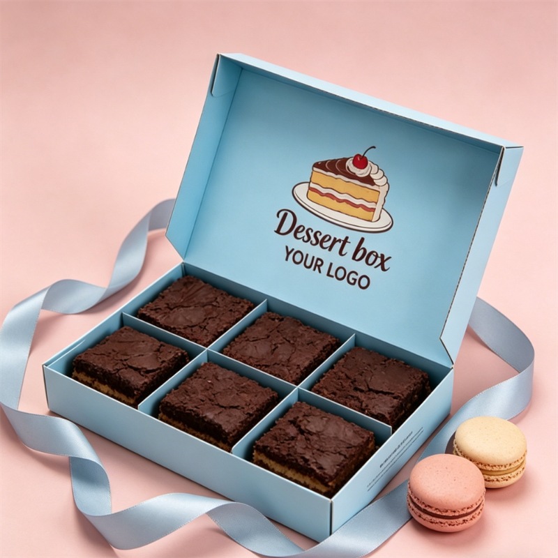Blue 6-Piece Dessert Packaging Box