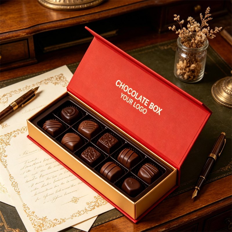 Custom Red & Gold Luxury Chocolate Box