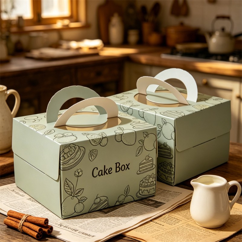 Green Printing C ake Bakery Packaging Box