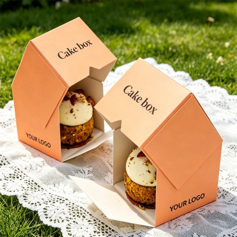Orange Folding Cake & Cupcake Box