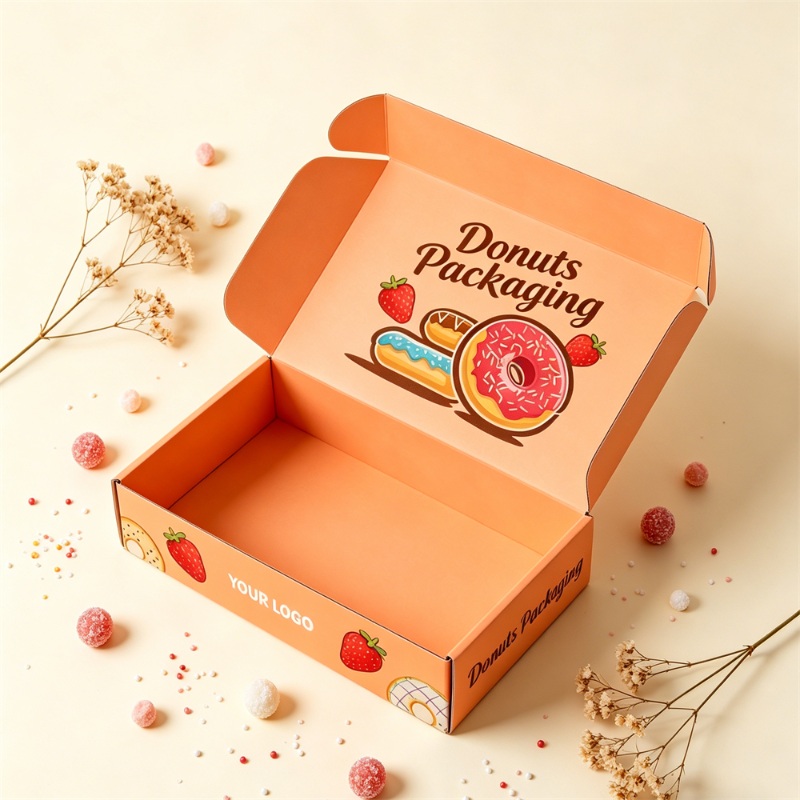 Orange Printing Donut Set Box