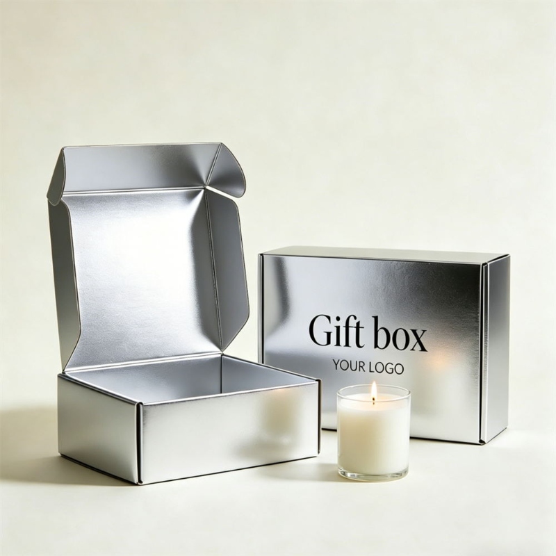 Premium Silver Metalized Paper Gift Box