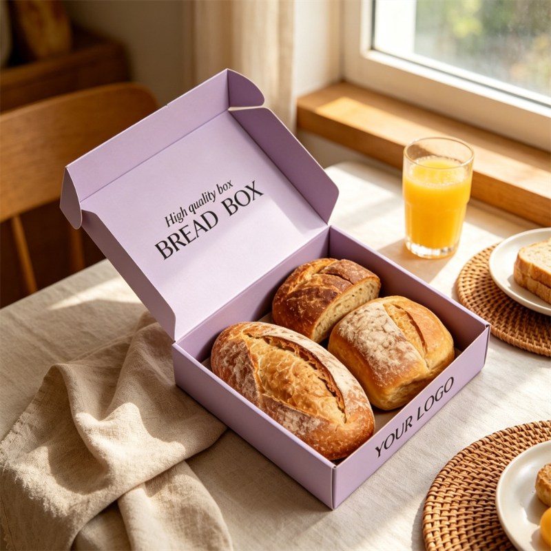 Purple Folding Bread Gift Box_
