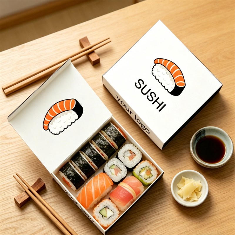 Simple Style Custom Sushi Box With Your Logo Printed