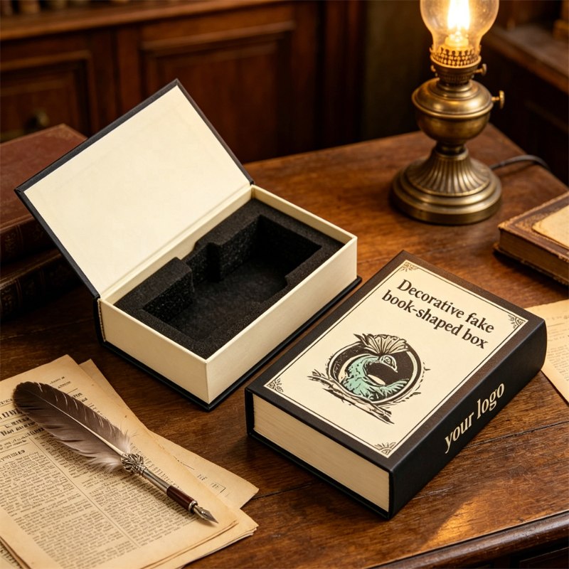 Vintage Book Shaped Box For Decorative Storage And Gifts