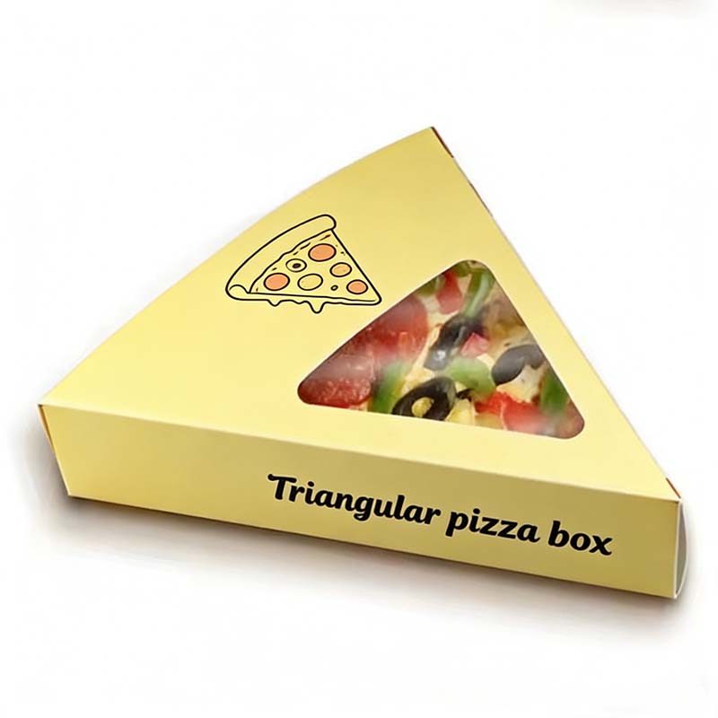 Custom yellow triangular pizza box
