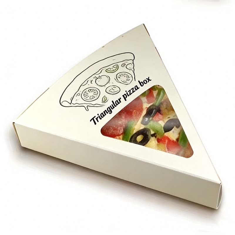 Custom white triangular pizza box