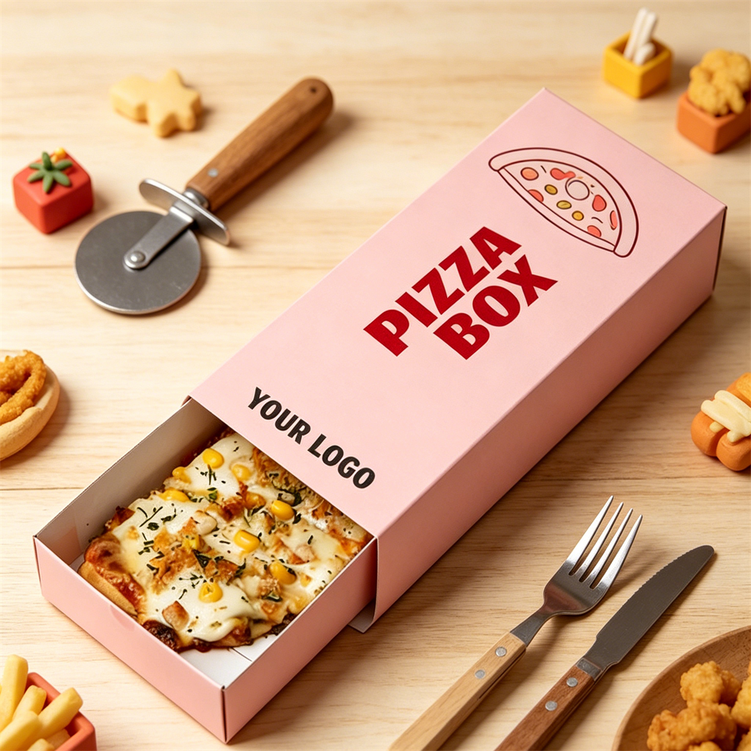 Custom Pink Sliding Pizza Packaging