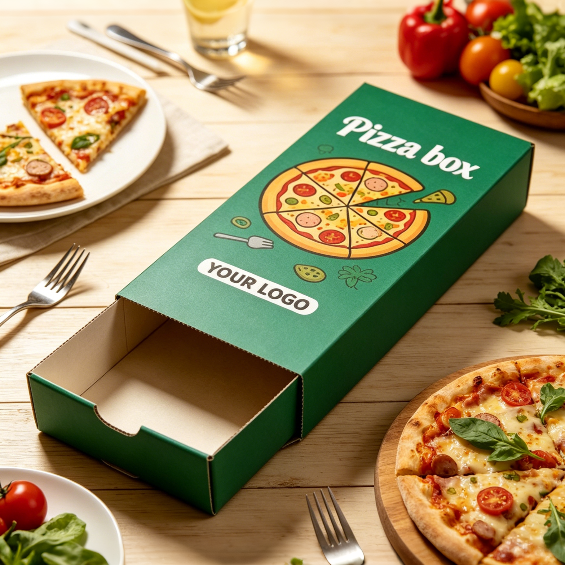 Festive Green Christmas Pizza Slider Box2