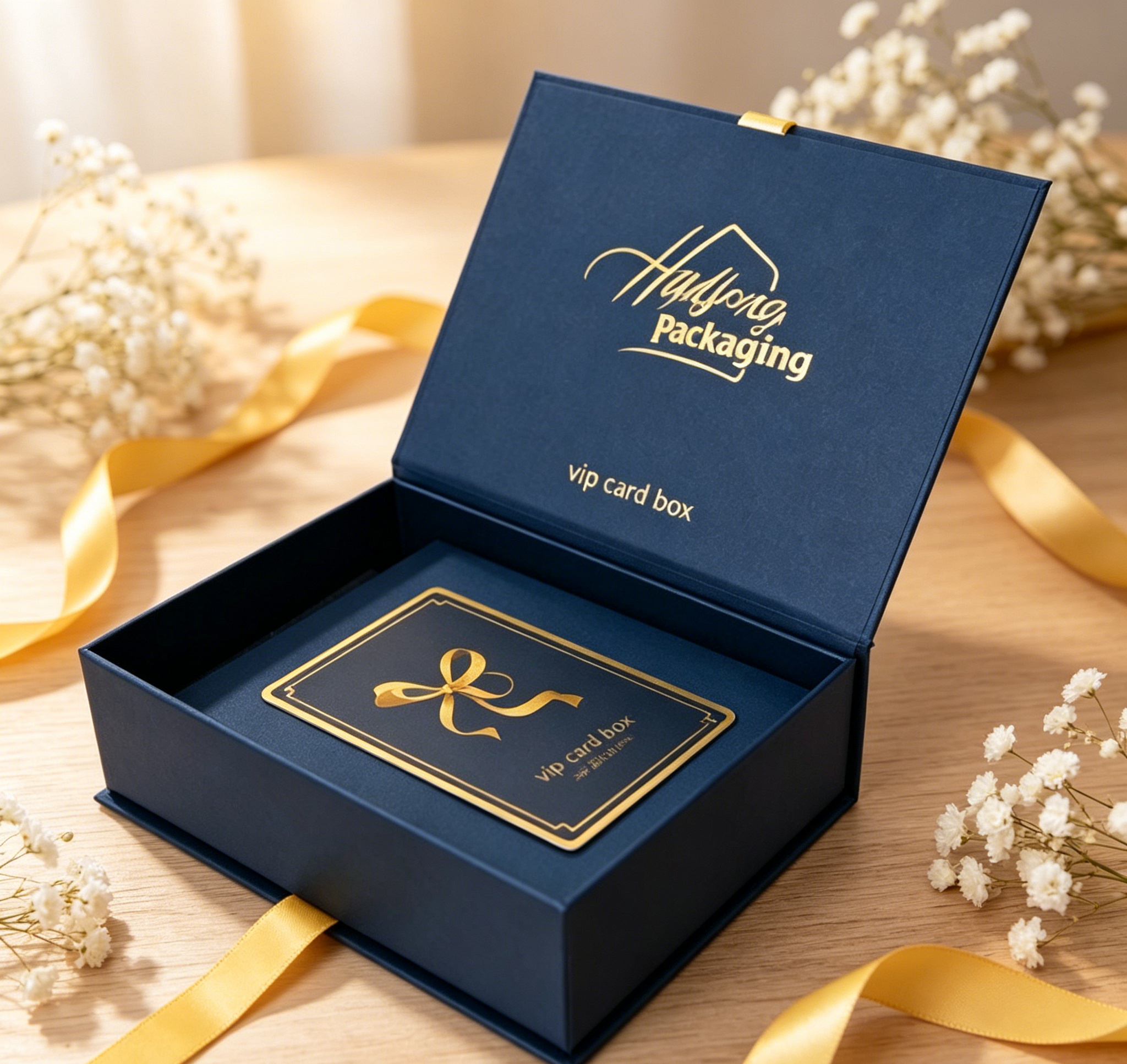 Luxury Navy Blue VIP Card Packaging Box