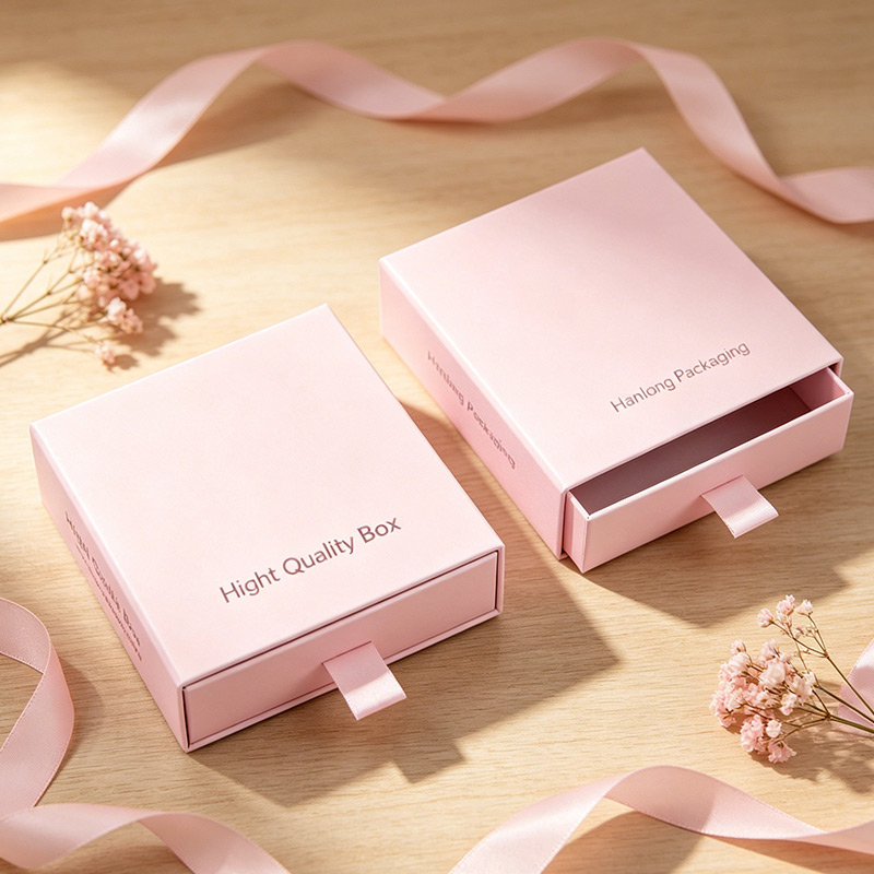 Minimalist Pink Drawer Jewelry Box