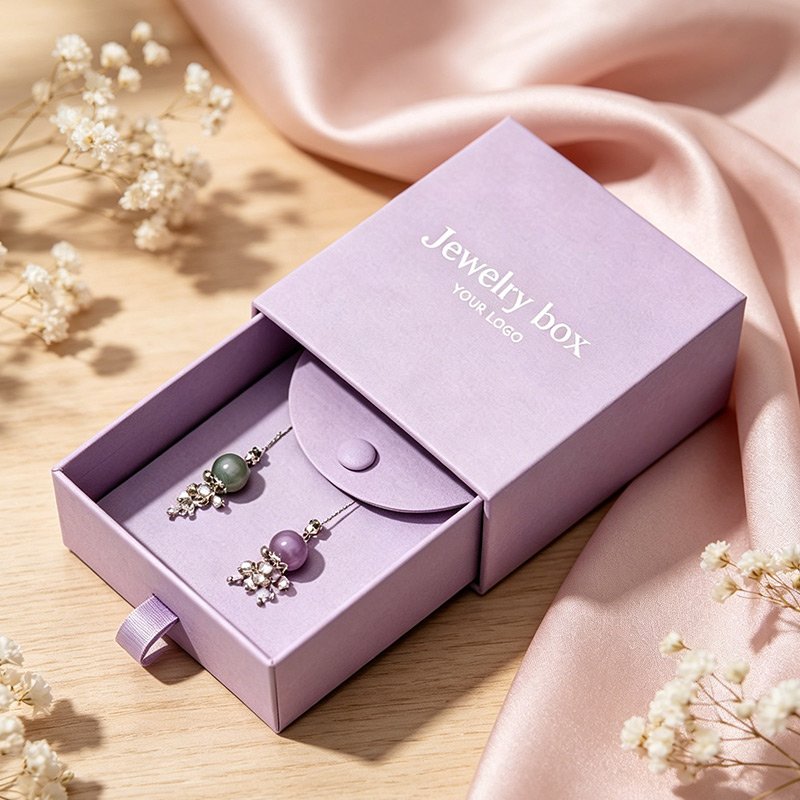 Romantic Lavender Purple Jewelry Drawer Box Gift Packaging