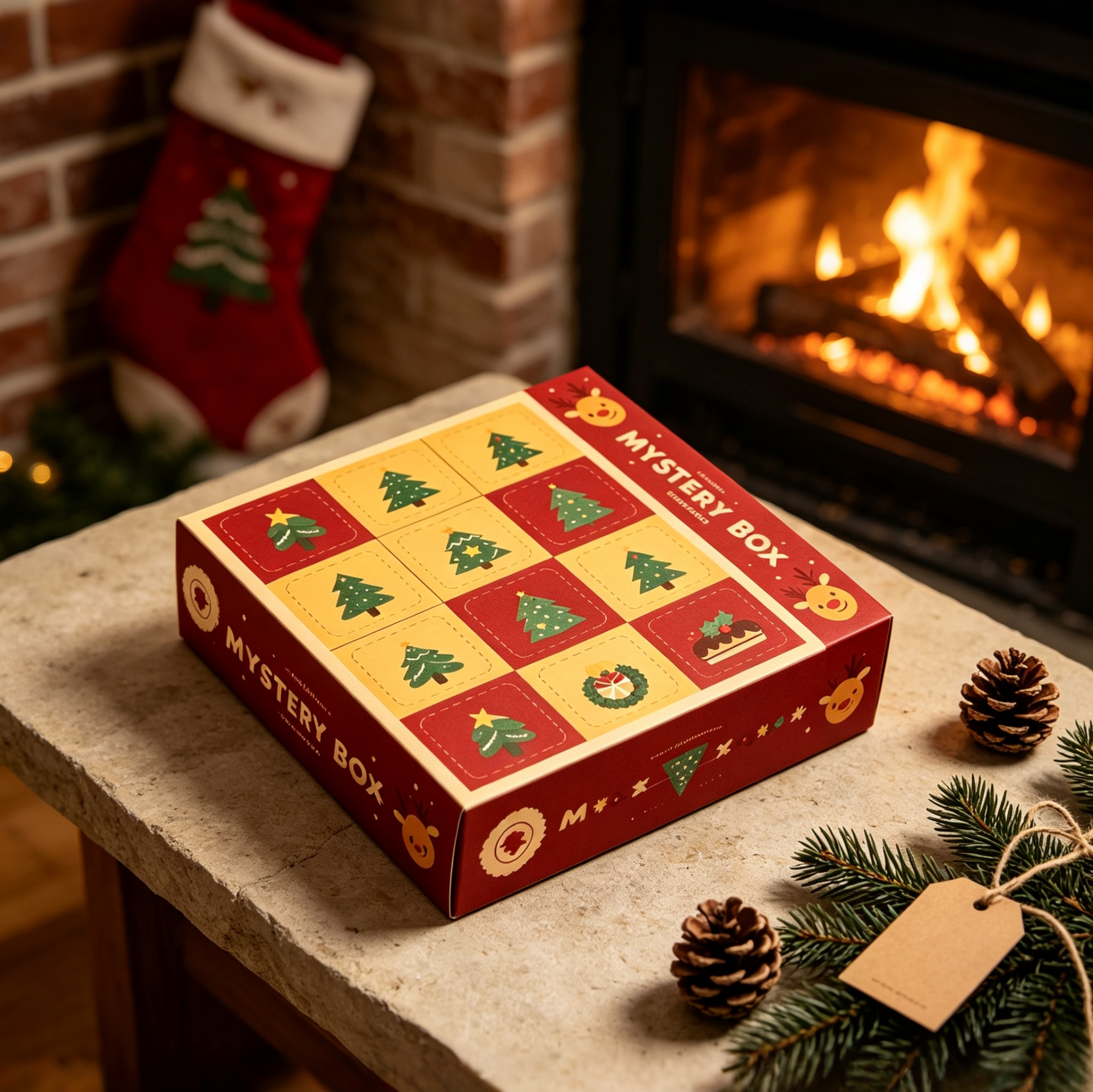 Christmas Mystery Box Advent Calendar 12 Flip-Top Grid