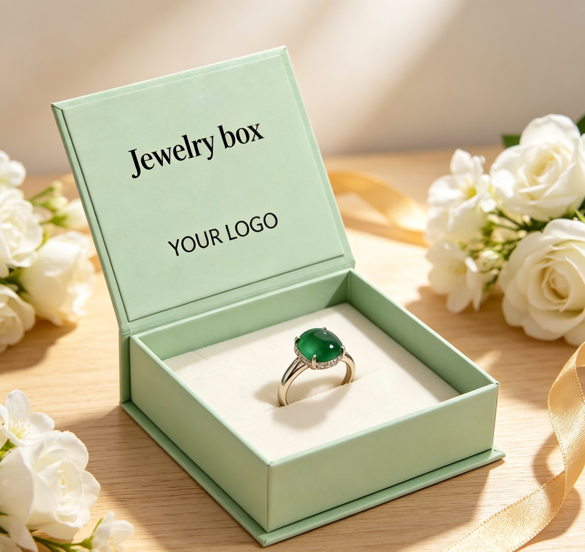 Custom Logo High Quality Ring Box With Lid