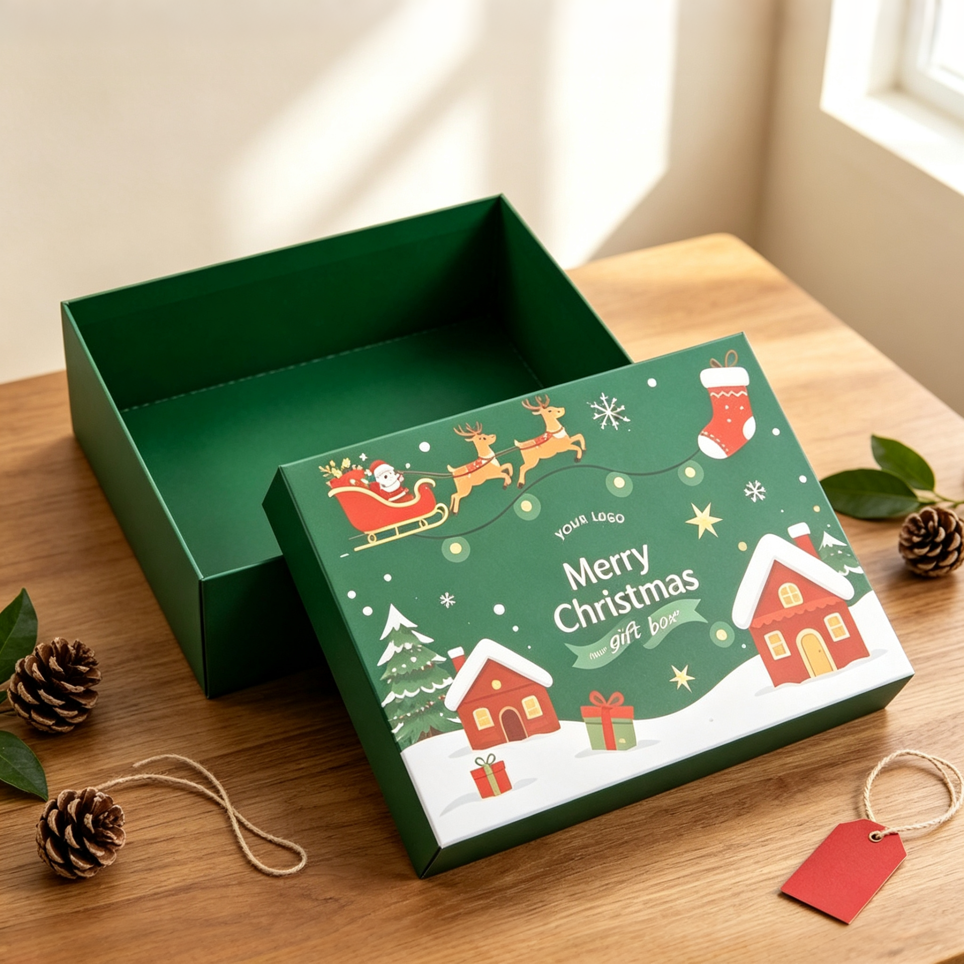 Festive Illustration Design Cardboard Box