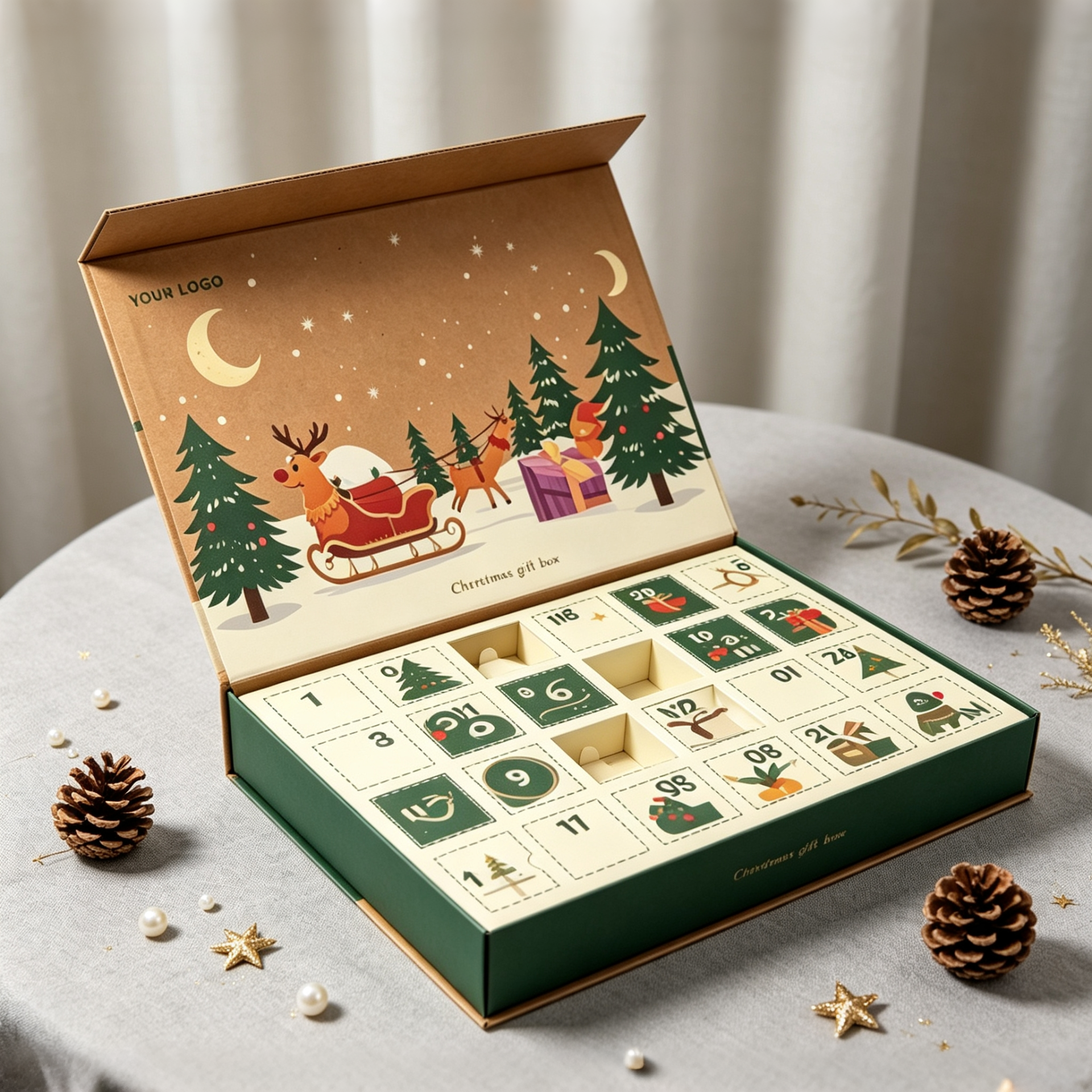 Kraft Paper Advent Calendar Box Pop-Out Surprise Box