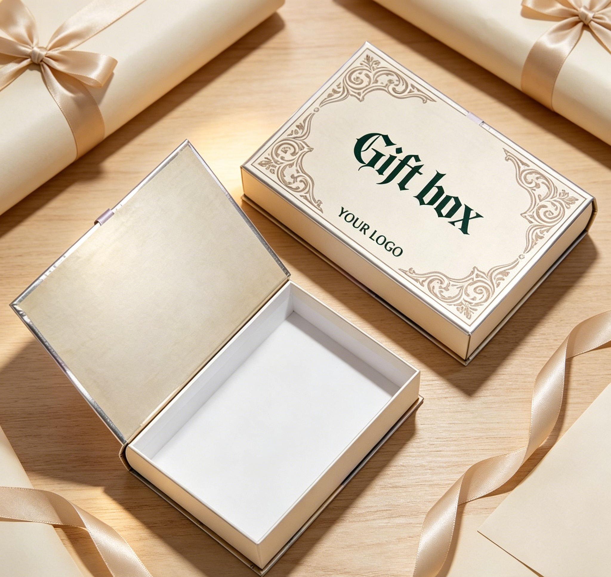 Luxury Book Shaped Custom Logo Magnetic Closure Box