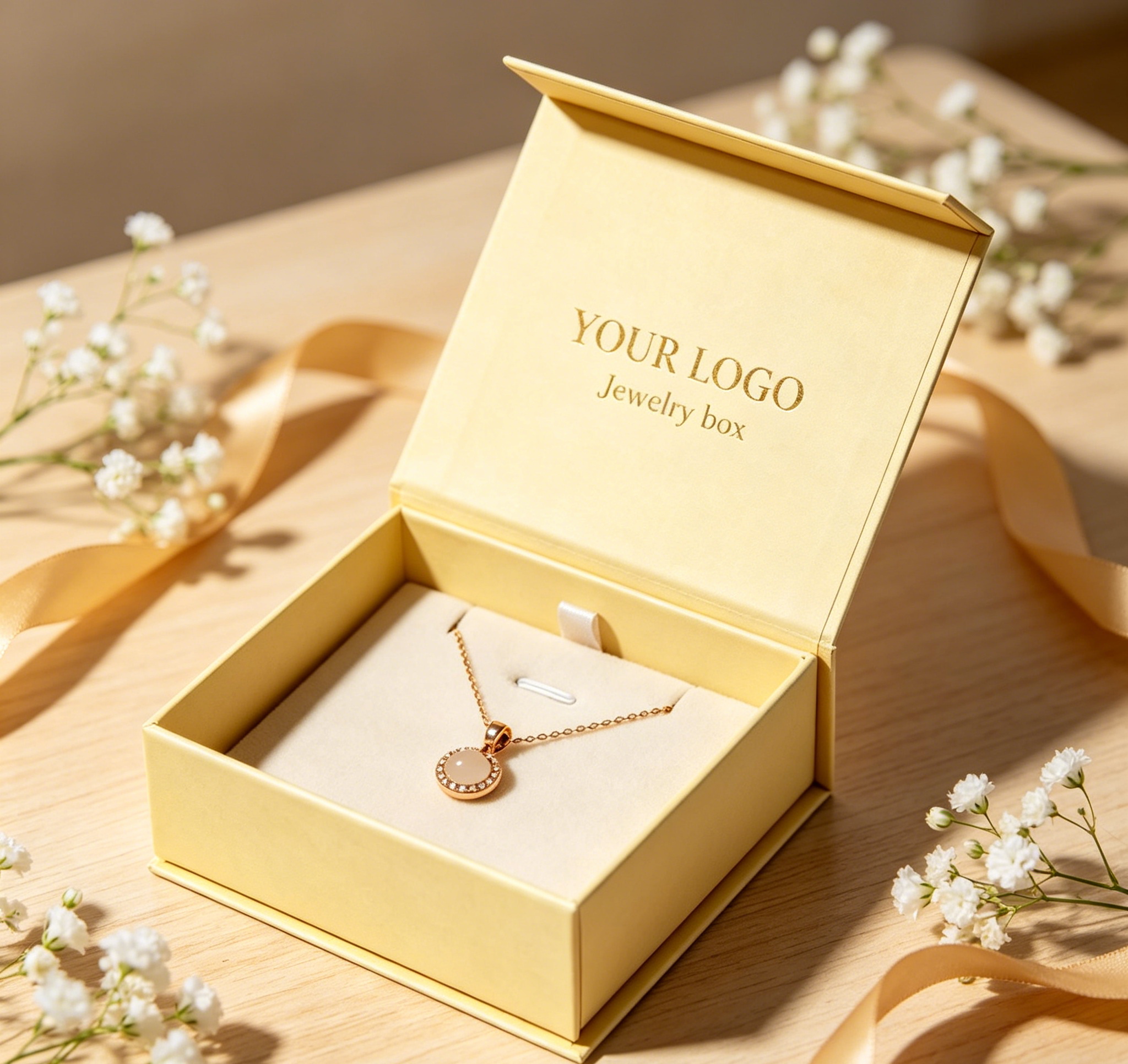 Luxury Sunshine Yellow Gift Box With Fixed Slot