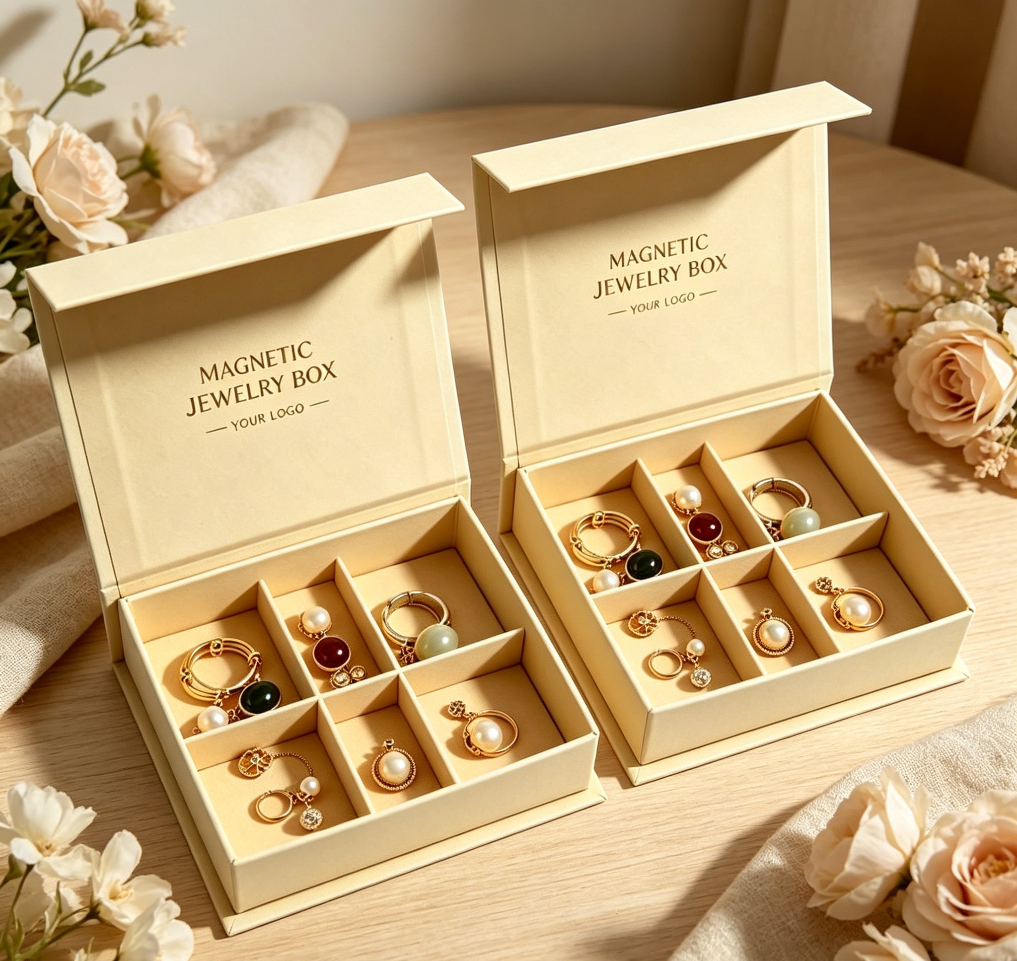 Multi-functional Jewelry Organizer Box Magnetic Lid