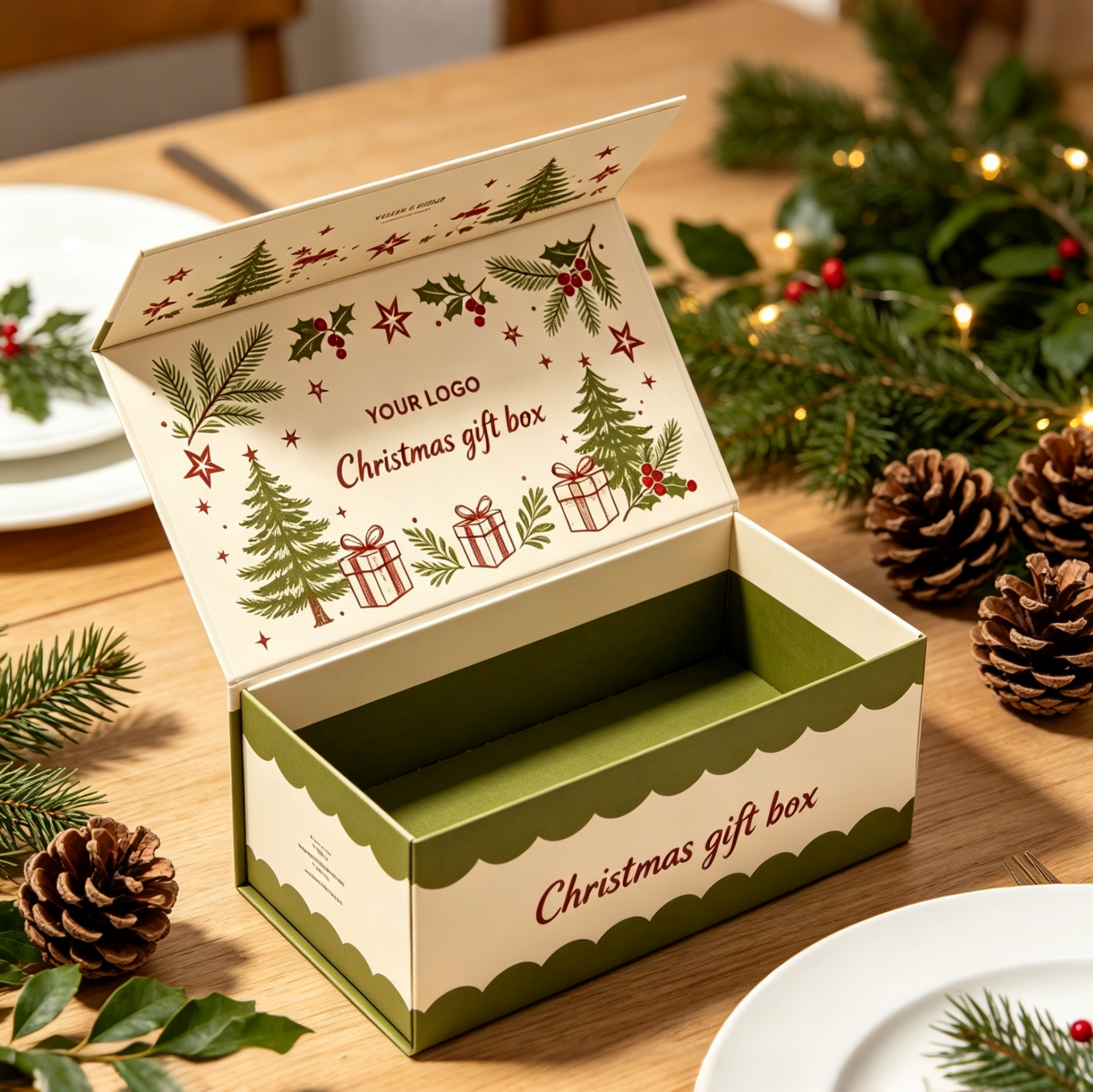 Vintage Santa Gift Box for Xmas Presents