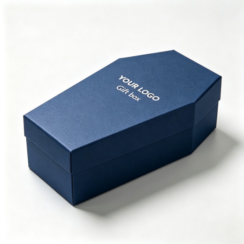 Blue Hexagonal packaging box