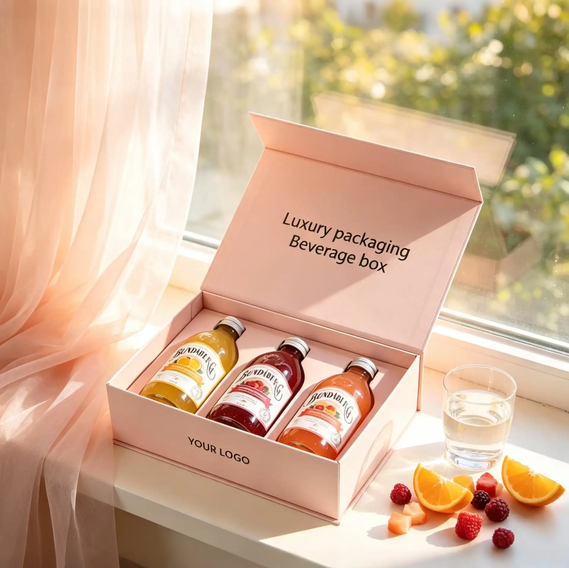 Beverage Gift Carrier Rigid Box Packaging