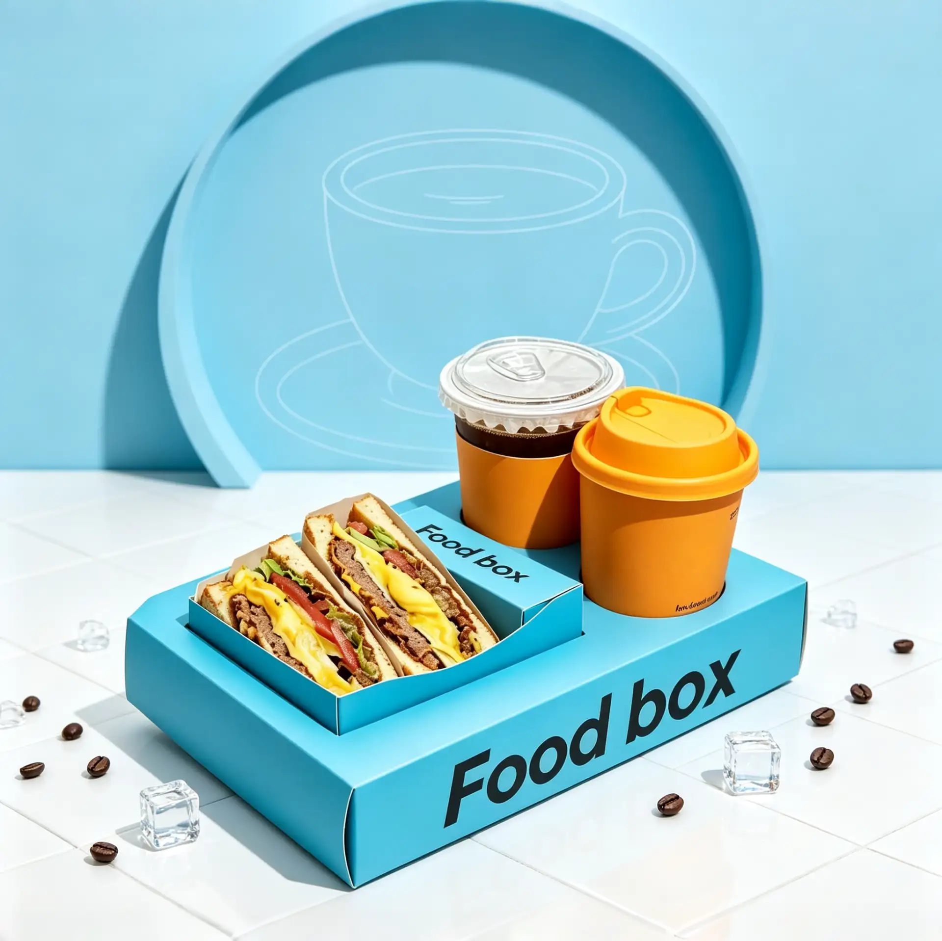 Blue Meal Tray Dual Compartment Packaging
