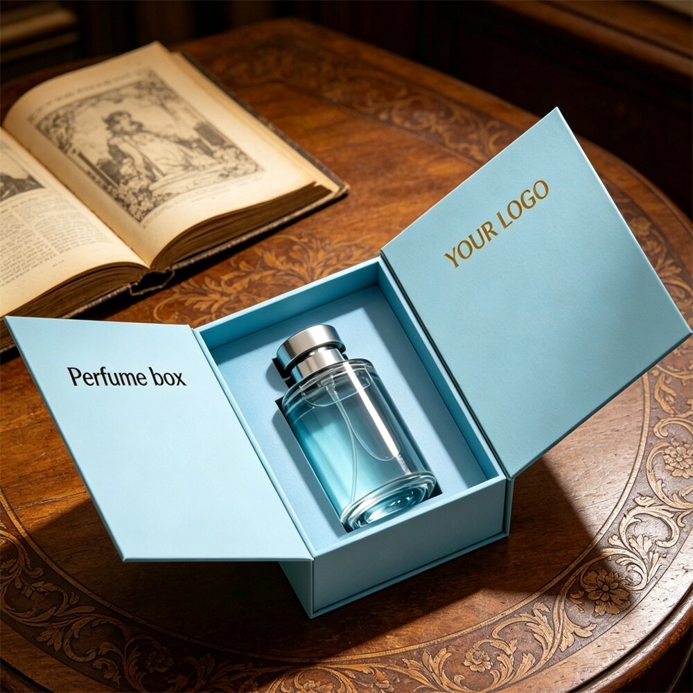 Elegant Blue Magnetic Perfume Gift Box