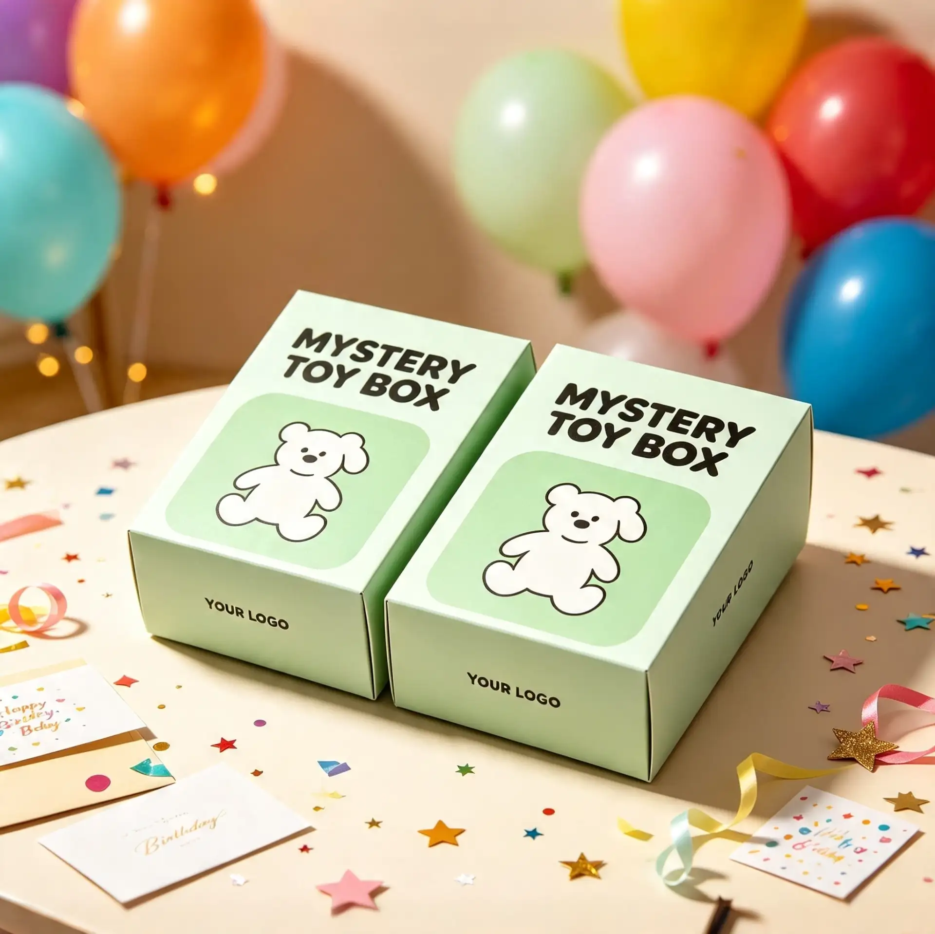 Pastel Green Birthday Party Favor Box