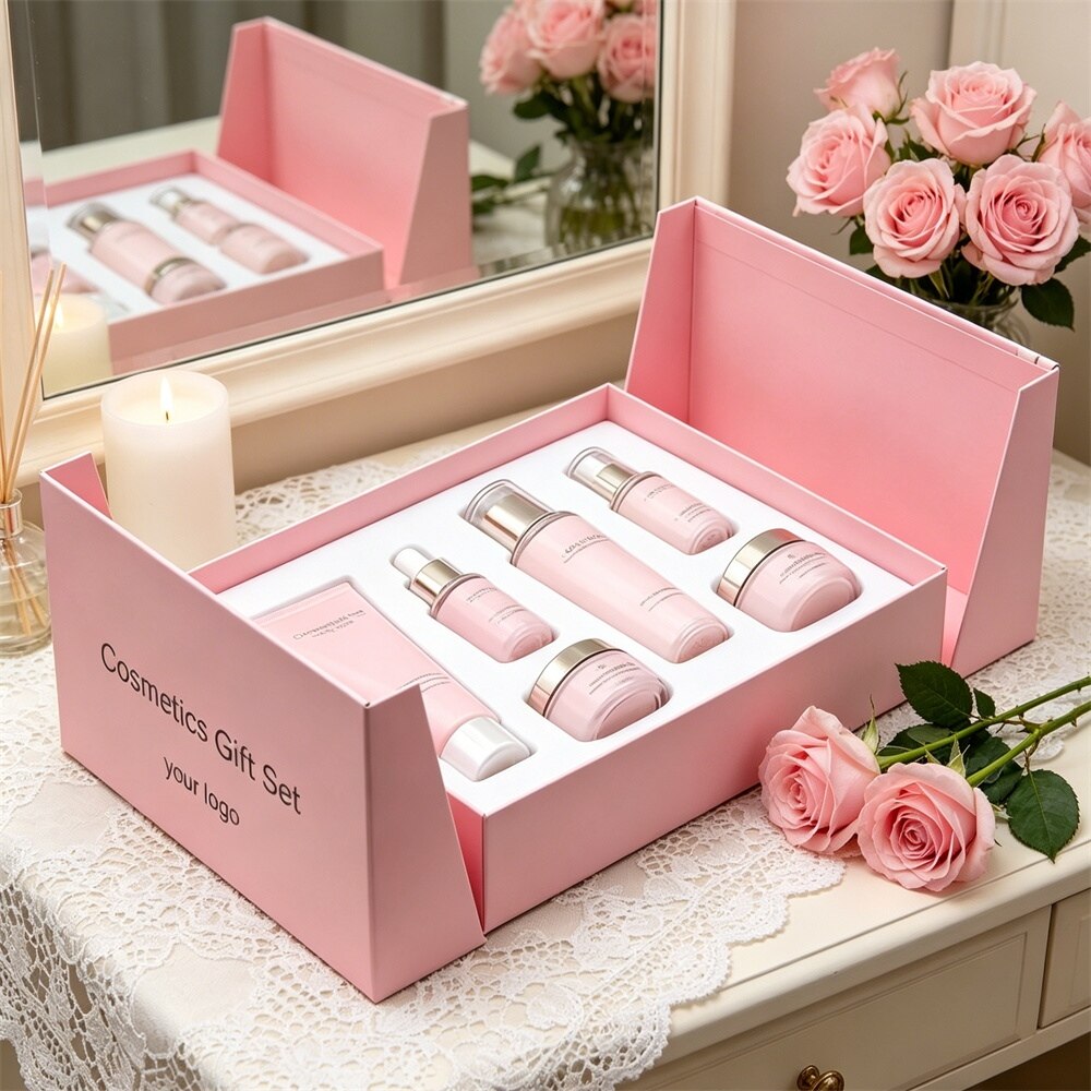 Pink High Quality Cosmetic Gift Set Packaging Box