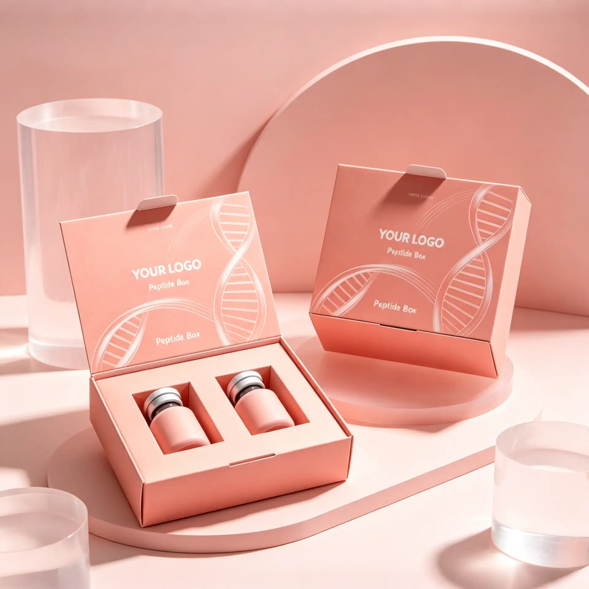 Premium Peptide Essence Box Luxury Pink Biotech Gift Set4