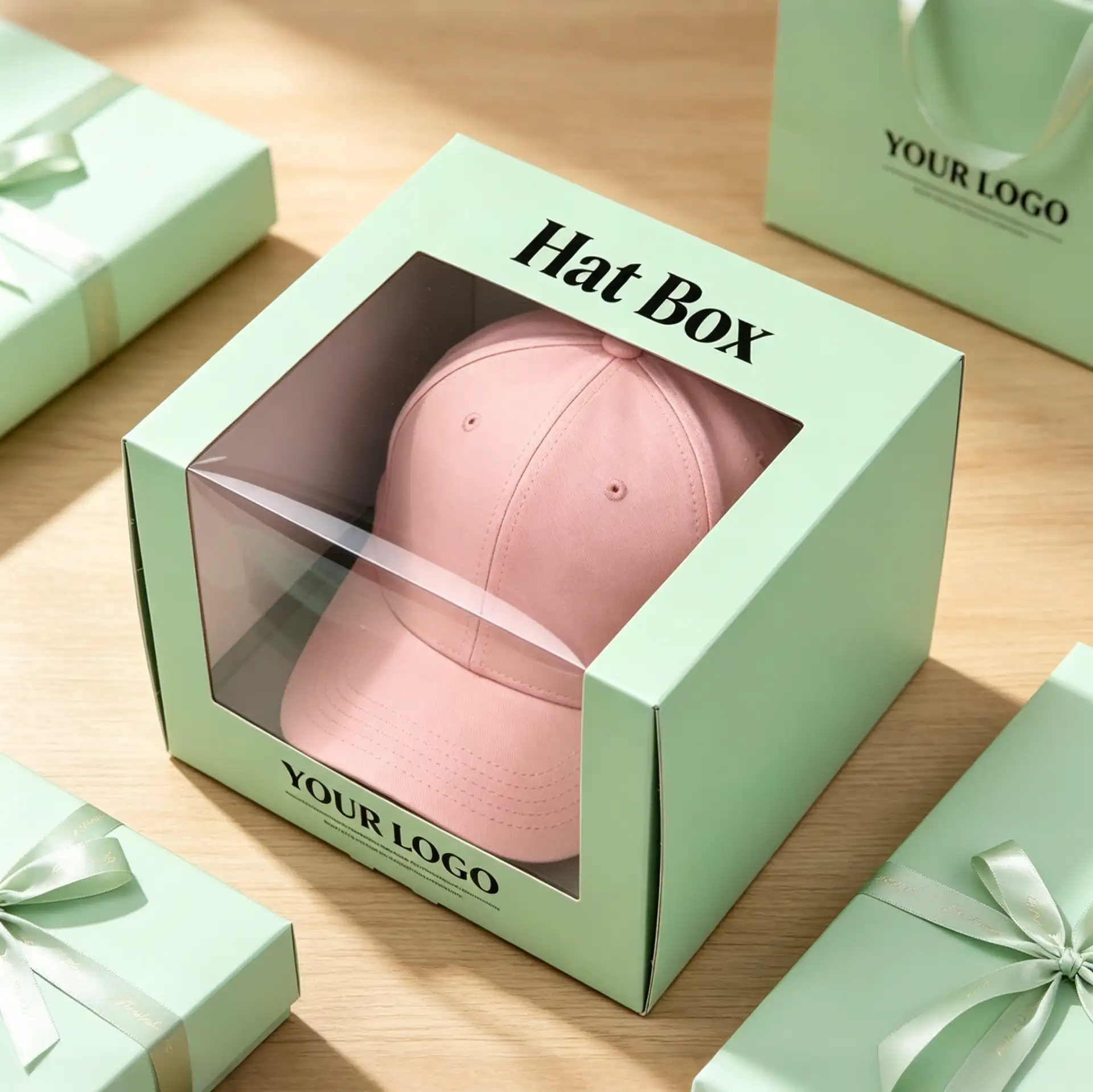Transparent Window Hat Box Cube Display Packaging2