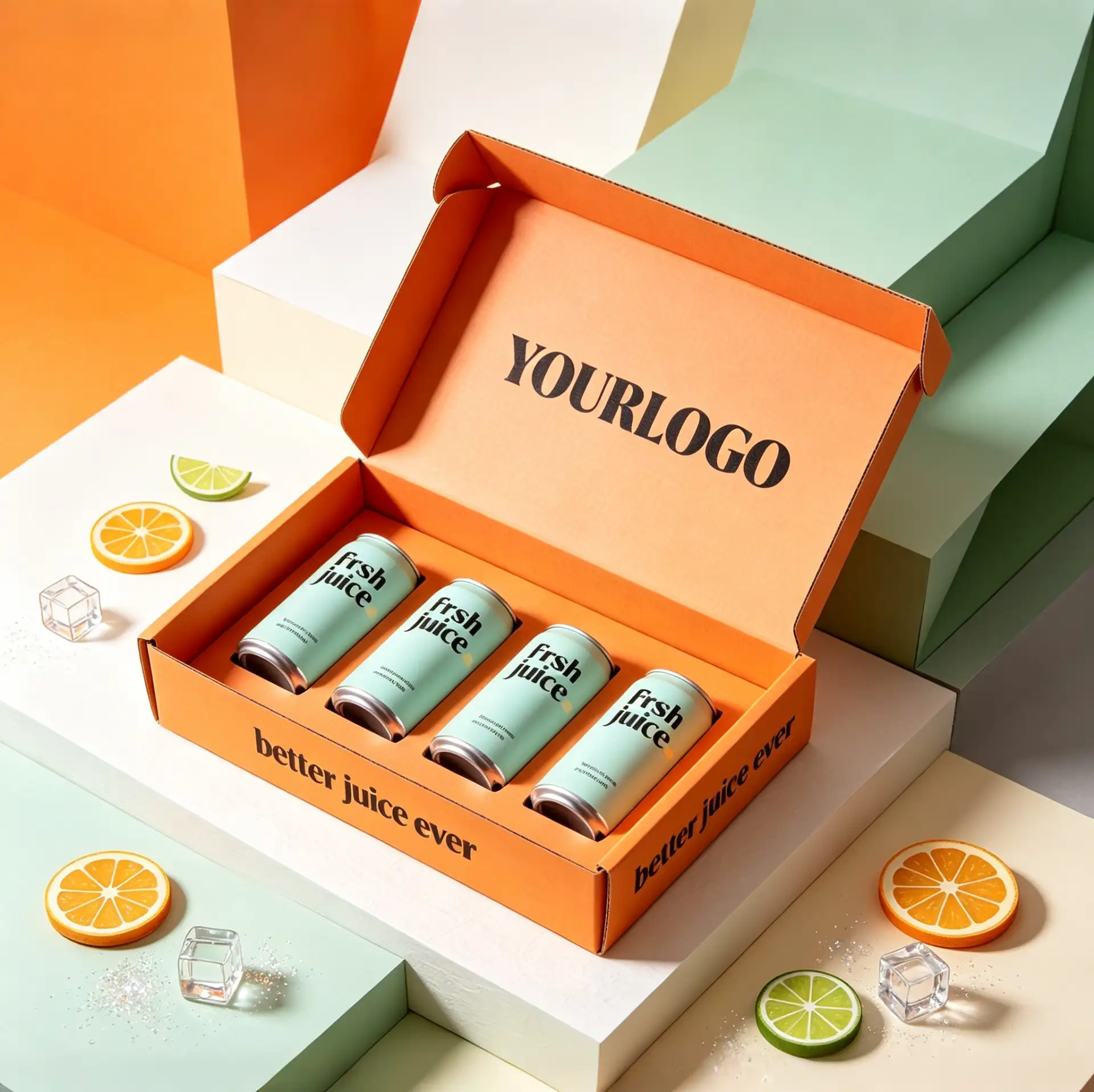 Vibrant Orange 4-Pack Juice Carton