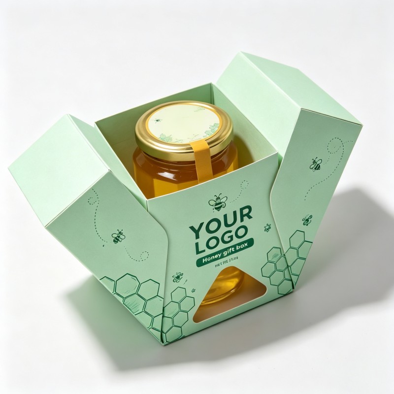 Double-opening honey packaging box