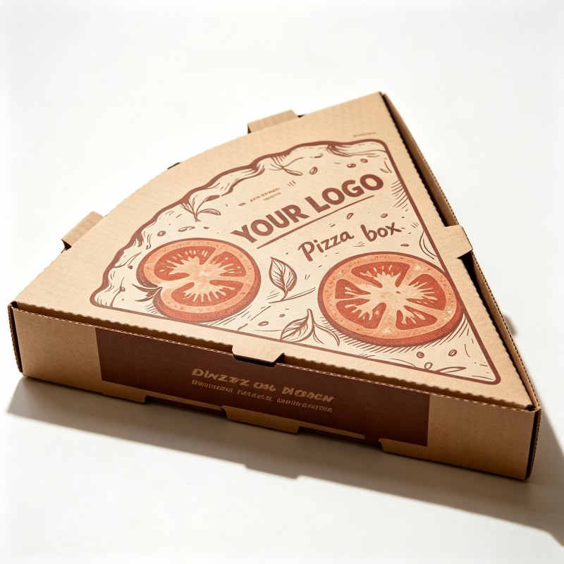 Recyclable triangular pizza box