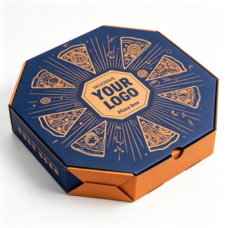 Octagonal pizza box