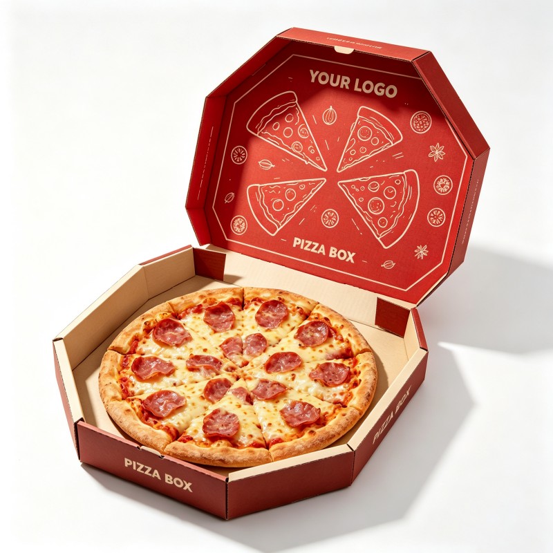 Custom octagonal pizza box