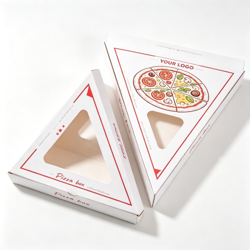 triangular pizza box with window