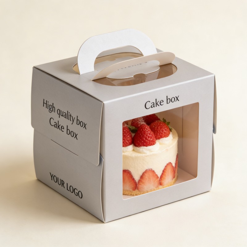 Grey cake box