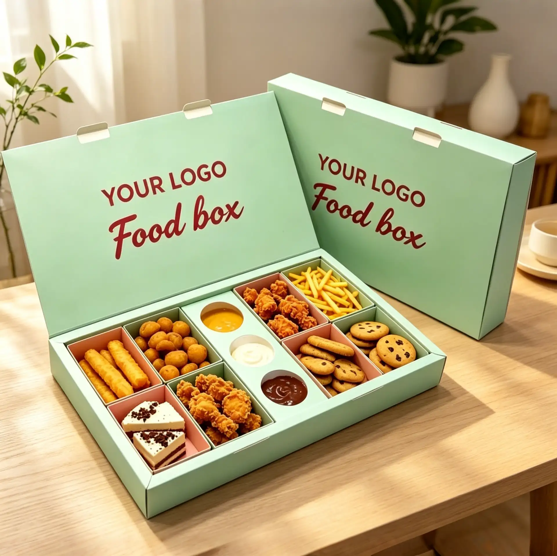 8-Compartment Food Tray Colorful Snack box