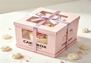 Bakery Cake Box with Ribbon Handle